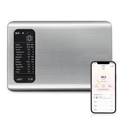 Smart Food Kitchen Scale with Nutritional Calculator | Free App with 19 Nutrients Tracking, Calorie, Marco, Digital grams and ounces for weight loss, Premium Stainless Steel