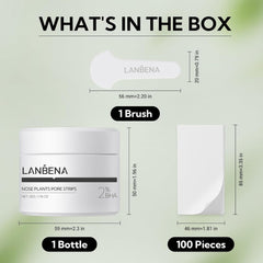 Pore Strips (50g/1.76 Oz), 100 pcs Nose Strips, Blackhead Remover Mask, NOTICE:【Cream Goes Dried out & Rubbery Below 77°F or 25°C, Place Bottle in Hot Water to Soften】