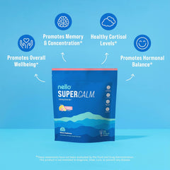 SUPERCALM Powdered Drink Mix | Raspberry Lemonade, L Theanine, Ksm-66 Ashwagandha, Magnesium Glycinate, Vitamin D 3, Supplements for Relaxation & Focus, No Sugar, Non GMO, On The Go, 20 Ct