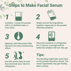 Ingredients Hyaluronic Acid Powder, DIY Facial Serum, Skin Hydration Care Formula