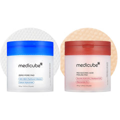 Red Succinic Acid Panthenol Facial Peeling Pads & Dual-Textured Facial Toner Pads, Korean Skin Care (70 units)