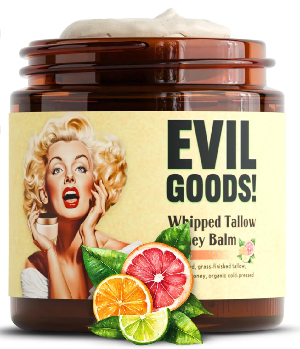 Whipped Beef Tallow and Honey Balm Moisturizer for Skin, Face, Lips, Body - Unscented