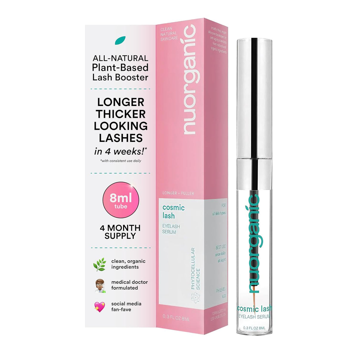 Eyelash Growth Serum | 8ML to Grow Thicker, Longer Lashes, Developed by Anti-Aging Scientists, Clean Formulation, No Prostaglandins, 8ML, Skin Care