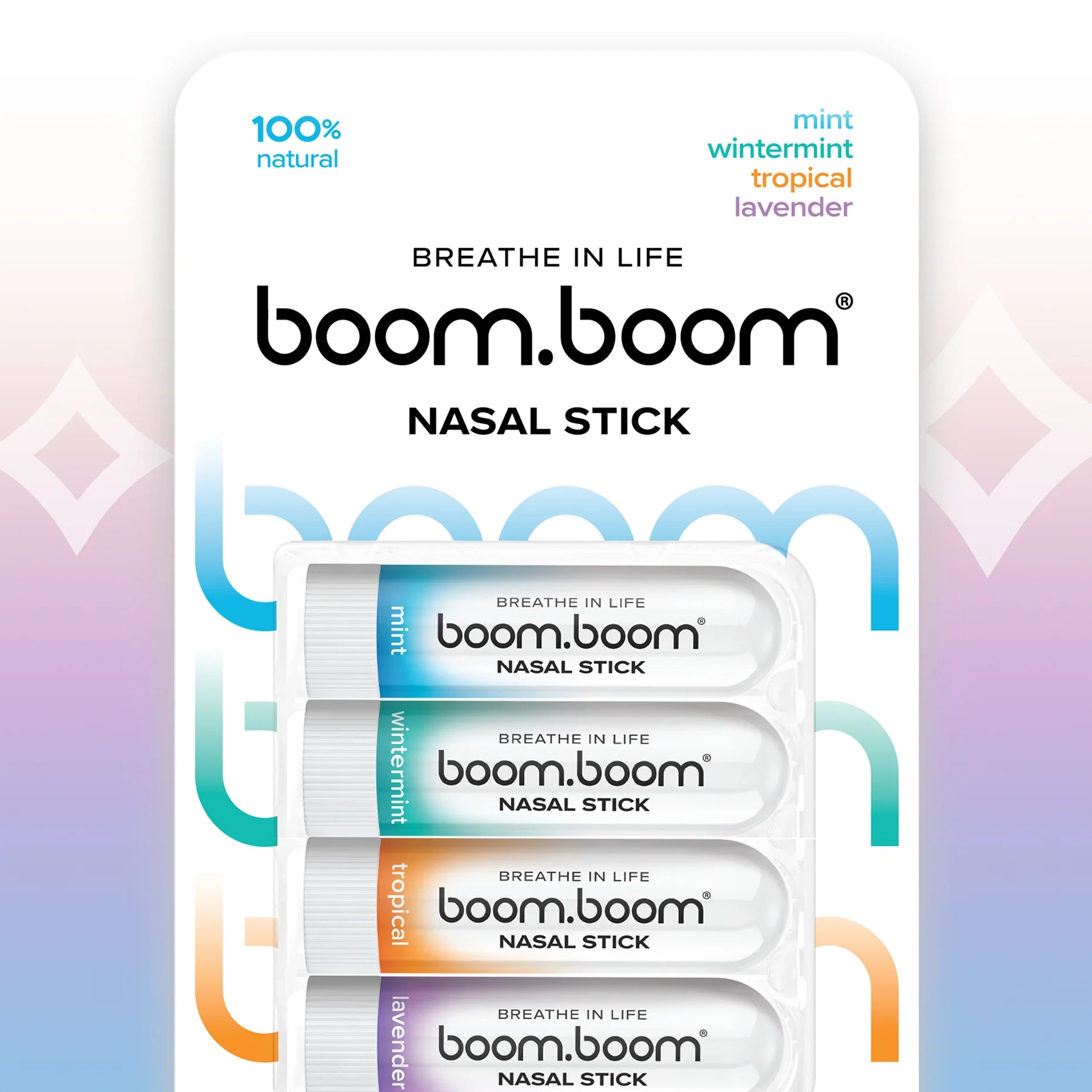 Nasal Stick (4 Pack) | Vapor Flow Technology | Better Breathing + Natural Focus | Cool Refreshing Sensation | Premium Essential Oils + Menthol Inhaler