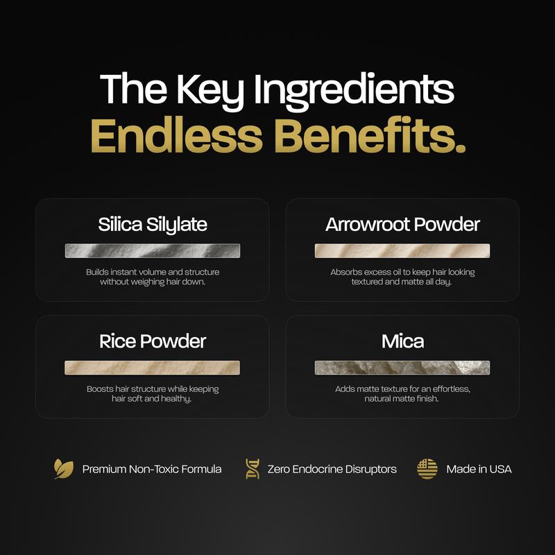 Bodyworks Hair Texture Powder | Instant Volume & Texture | Lightweight, Matte Finish | Simple, Natural, Effective.