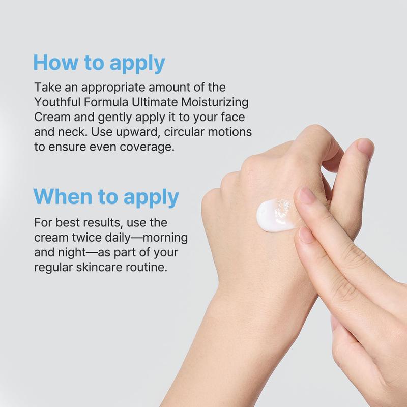 Youthful Formula Ultimate Moisturizing Cream (100mL) / Collagen, Niacinamide, Centella Asiatica, Hyaluronic Acid / Wrinkles, Dark Spots, Skincare