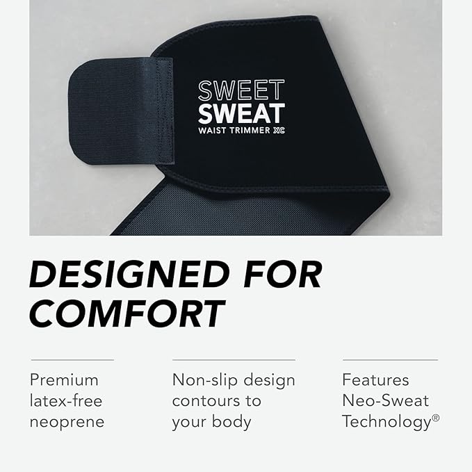 Sports Research® Waist Trimmer - Premium Sweat Enhancing Fitness Belt for Women & Men - 5 Adjustable Sizes