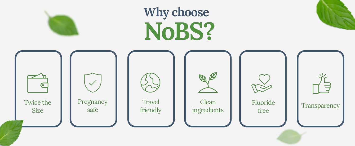(No Bad Stuff) Toothpaste Tablets - Nano Hydroxyapatite, Fluoride & Plastic Free, Eco & Travel Friendly - Remineralize with NHA (1 Month)