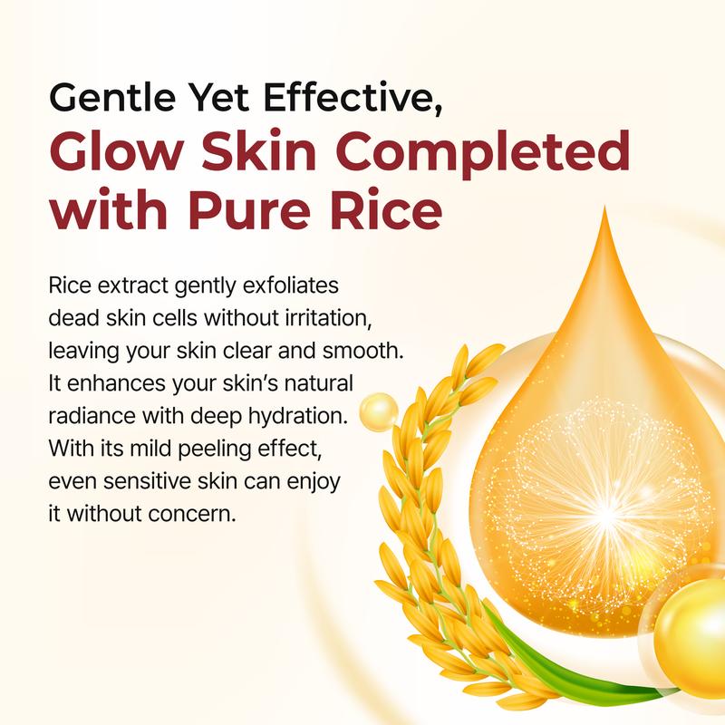 Peel Shot Glow Rice Ampoule Duo - Serums for Brightening, Exfoliating, and Moisturizing - Suitable for All Skin Types