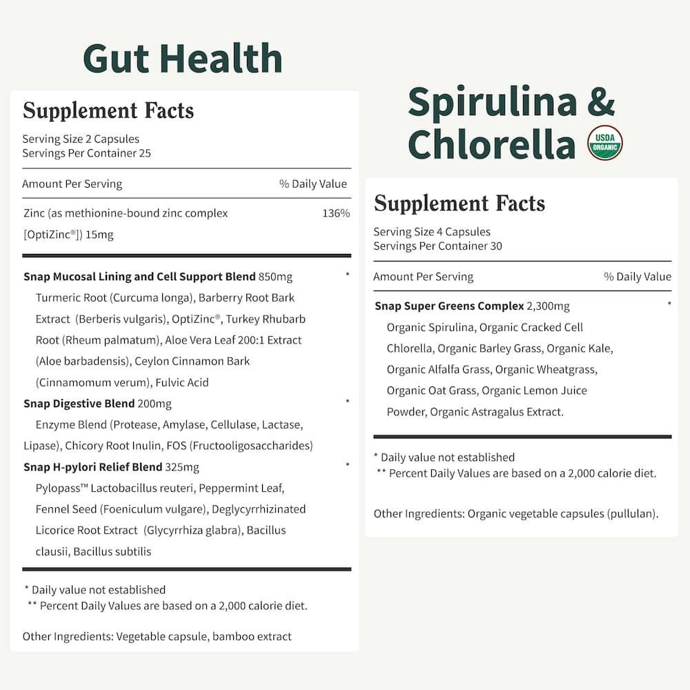 Gut Glow Bundle - Gut Health + Spirulina & Chlorella