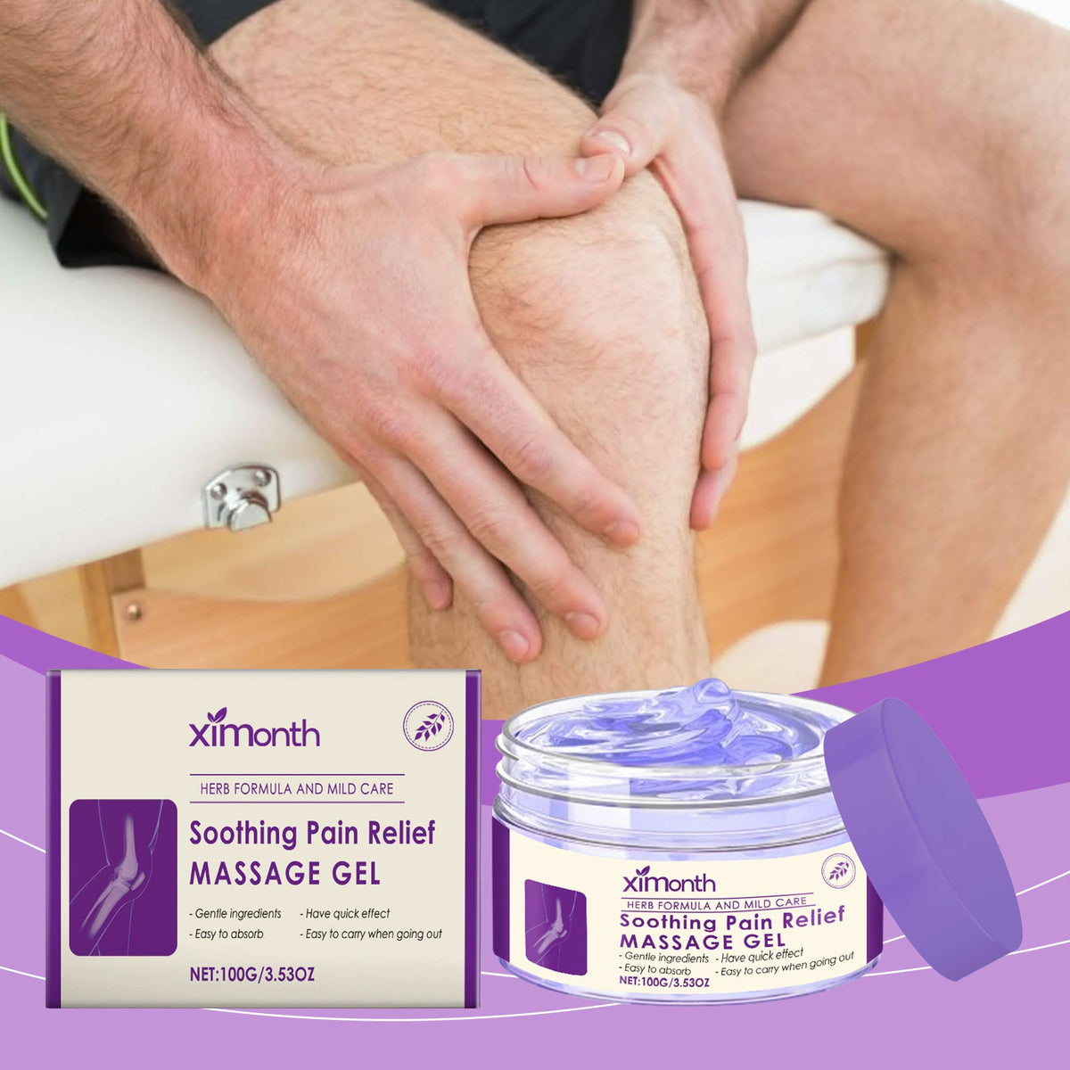 Soothing Pain Relief Massage Gel, Throughout The Body, Soothes Knees, Lumbar, Neck, Hands, and Feet