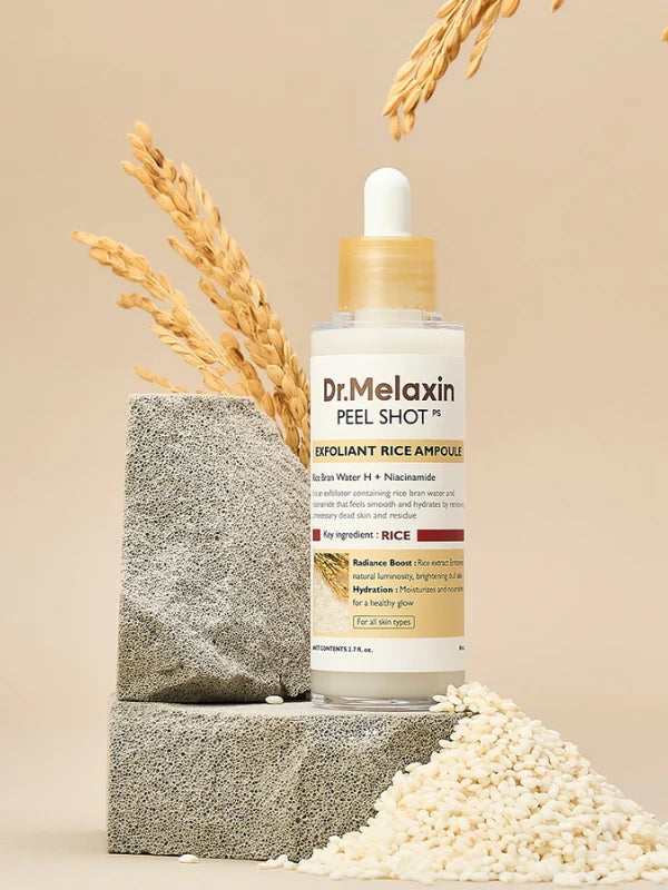 Peel Shot Glow Rice Ampoule Duo - Serums for Brightening, Exfoliating, and Moisturizing - Suitable for All Skin Types